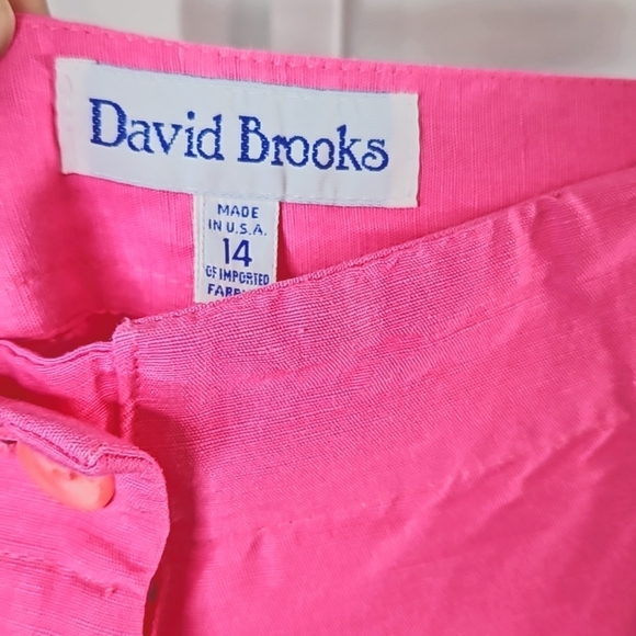 David Brooks 2 Piece Pink Linen suit Size 14 - Picture 6 of 7